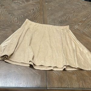 Cacia L Tan Suede Mini Skirt